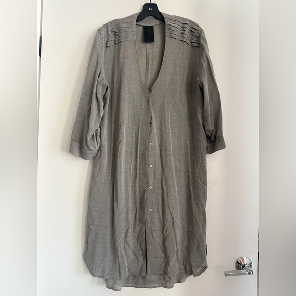 Layou Oversized Drapey Lagenlook Flowy Shirt Dress Loghtweight Size 2 US 14 - Picture 2 of 5